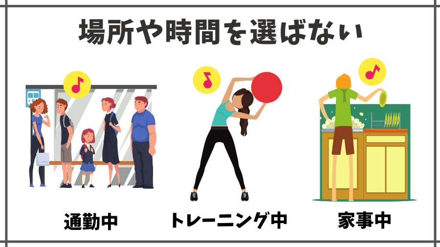 場所や時間を選ばない