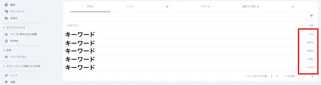 画面下部の「クエリ」タブを選択