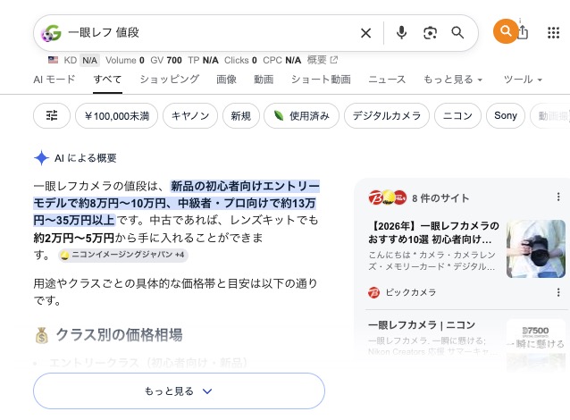 一眼レフとAI Overview