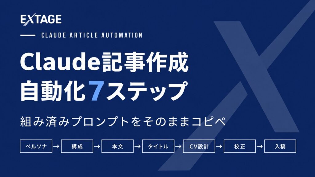 Claude記事作成 自動化7ステップ 組み済みプロンプトをそのままコピペ